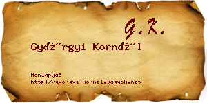 Györgyi Kornél névjegykártya